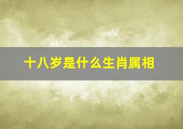 十八岁是什么生肖属相