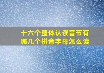 十六个整体认读音节有哪几个拼音字母怎么读