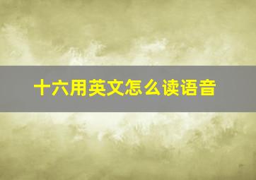 十六用英文怎么读语音