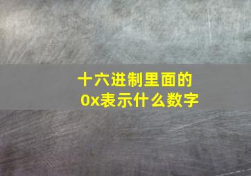 十六进制里面的0x表示什么数字