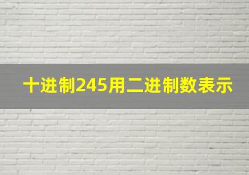 十进制245用二进制数表示