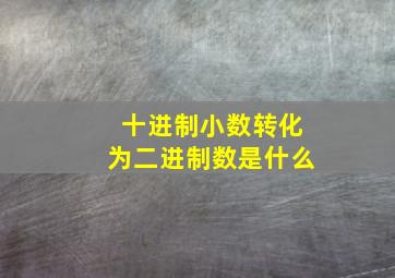 十进制小数转化为二进制数是什么