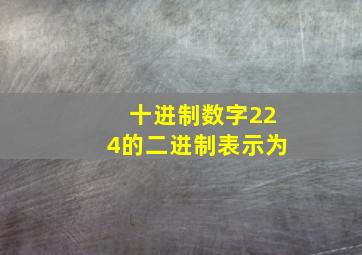 十进制数字224的二进制表示为