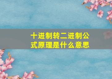 十进制转二进制公式原理是什么意思