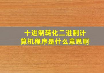 十进制转化二进制计算机程序是什么意思啊