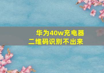 华为40w充电器二维码识别不出来