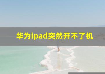 华为ipad突然开不了机