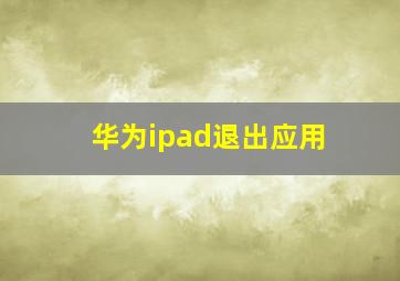 华为ipad退出应用