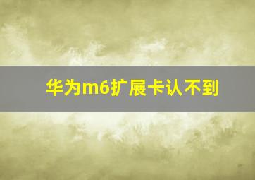 华为m6扩展卡认不到