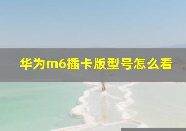 华为m6插卡版型号怎么看