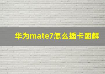 华为mate7怎么插卡图解