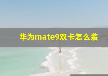 华为mate9双卡怎么装