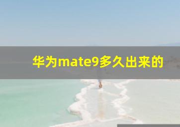 华为mate9多久出来的