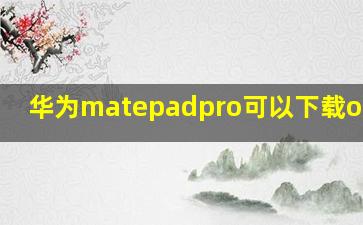 华为matepadpro可以下载office