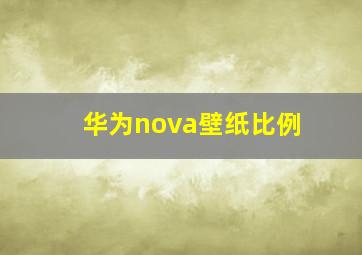 华为nova壁纸比例