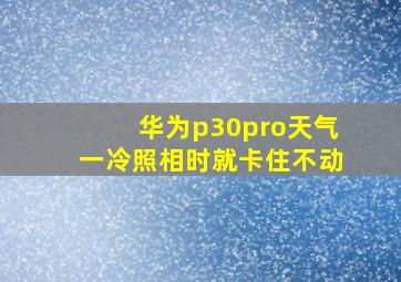 华为p30pro天气一冷照相时就卡住不动