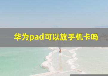 华为pad可以放手机卡吗