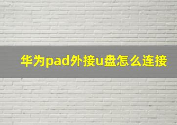 华为pad外接u盘怎么连接