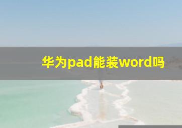 华为pad能装word吗