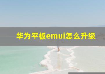 华为平板emui怎么升级