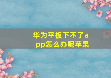 华为平板下不了app怎么办呢苹果