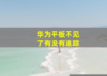 华为平板不见了有没有追踪