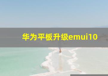 华为平板升级emui10