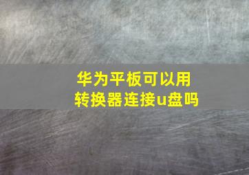 华为平板可以用转换器连接u盘吗