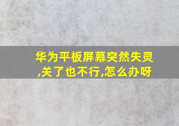 华为平板屏幕突然失灵,关了也不行,怎么办呀