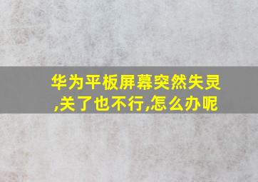 华为平板屏幕突然失灵,关了也不行,怎么办呢