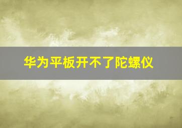 华为平板开不了陀螺仪