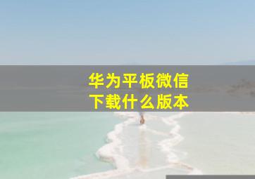 华为平板微信下载什么版本