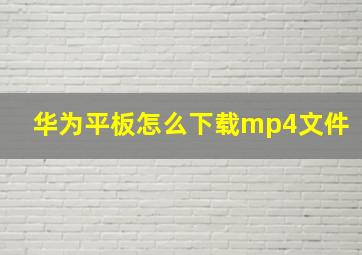 华为平板怎么下载mp4文件