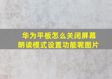 华为平板怎么关闭屏幕朗读模式设置功能呢图片