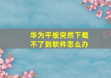 华为平板突然下载不了到软件怎么办