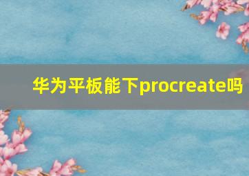 华为平板能下procreate吗