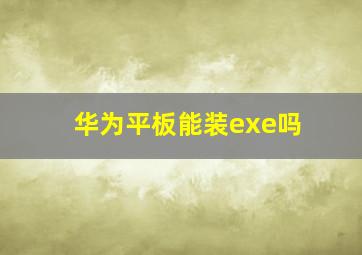 华为平板能装exe吗