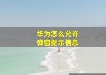 华为怎么允许弹窗提示信息