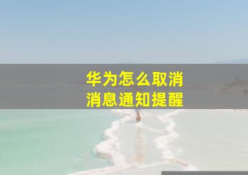 华为怎么取消消息通知提醒