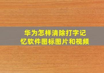 华为怎样清除打字记忆软件图标图片和视频