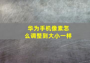 华为手机像素怎么调整到大小一样