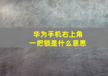 华为手机右上角一把锁是什么意思