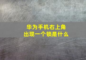 华为手机右上角出现一个锁是什么