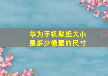 华为手机壁纸大小是多少像素的尺寸