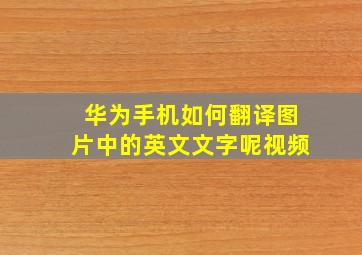 华为手机如何翻译图片中的英文文字呢视频