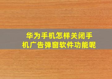 华为手机怎样关闭手机广告弹窗软件功能呢