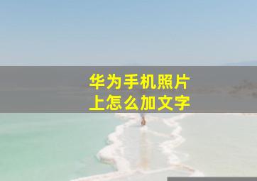 华为手机照片上怎么加文字