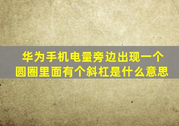 华为手机电量旁边出现一个圆圈里面有个斜杠是什么意思