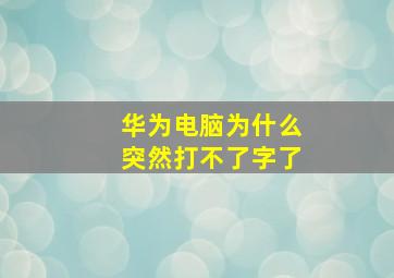 华为电脑为什么突然打不了字了