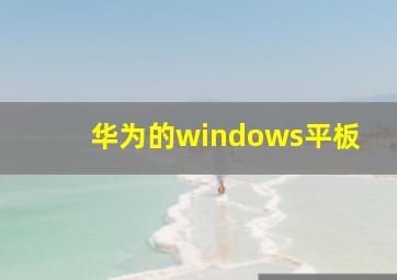 华为的windows平板